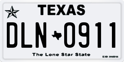 TX license plate DLN0911