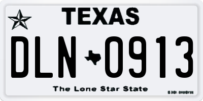 TX license plate DLN0913