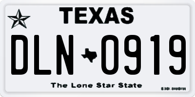 TX license plate DLN0919