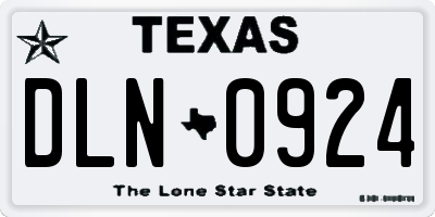 TX license plate DLN0924