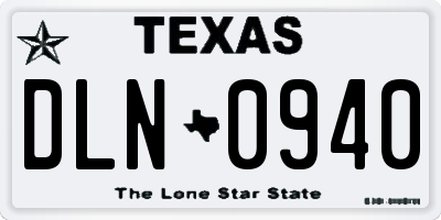 TX license plate DLN0940