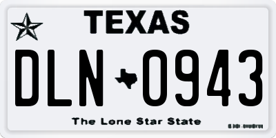 TX license plate DLN0943