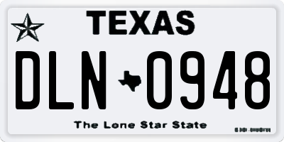 TX license plate DLN0948