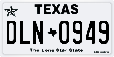 TX license plate DLN0949