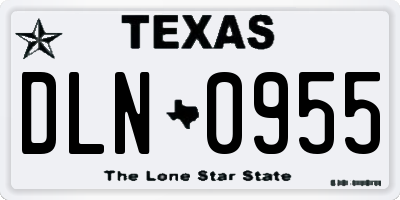 TX license plate DLN0955