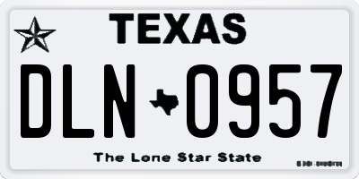 TX license plate DLN0957