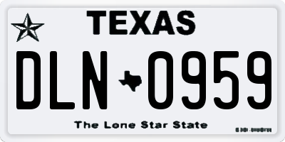 TX license plate DLN0959