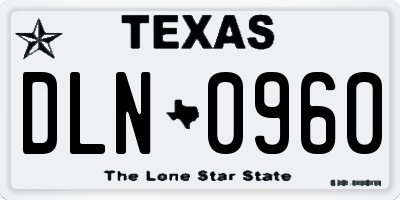 TX license plate DLN0960