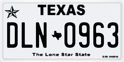 TX license plate DLN0963