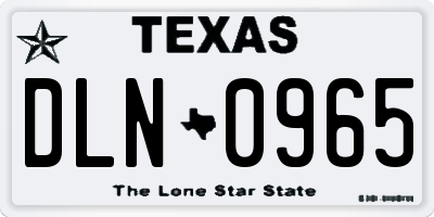 TX license plate DLN0965