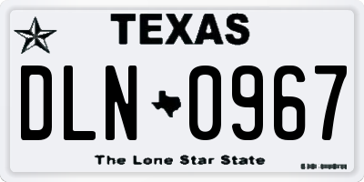 TX license plate DLN0967