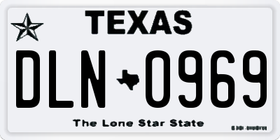 TX license plate DLN0969