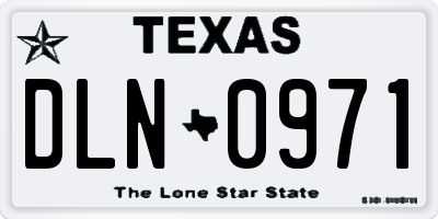 TX license plate DLN0971