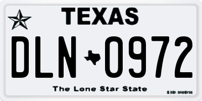 TX license plate DLN0972