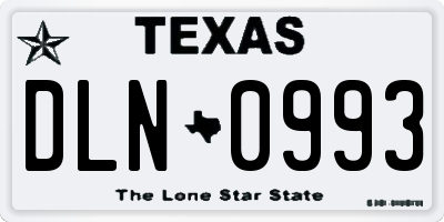 TX license plate DLN0993