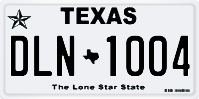 TX license plate DLN1004