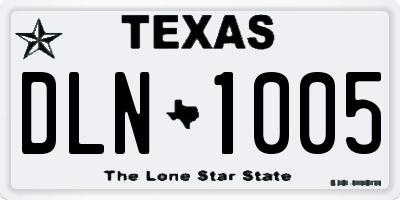 TX license plate DLN1005