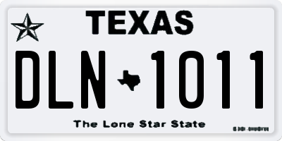 TX license plate DLN1011