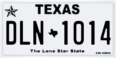 TX license plate DLN1014