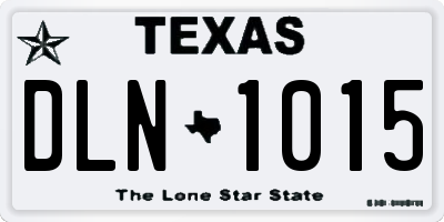TX license plate DLN1015