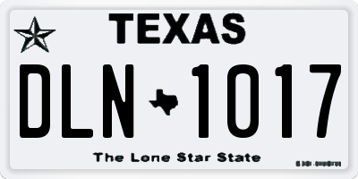 TX license plate DLN1017