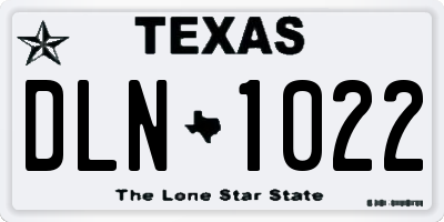 TX license plate DLN1022