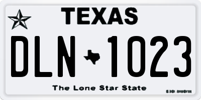 TX license plate DLN1023