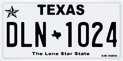 TX license plate DLN1024