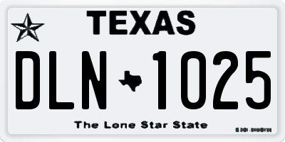 TX license plate DLN1025