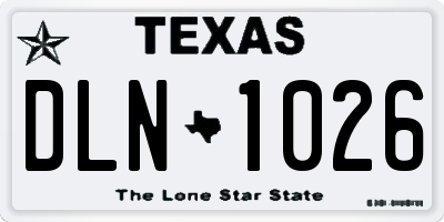 TX license plate DLN1026