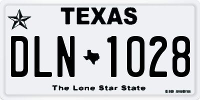 TX license plate DLN1028