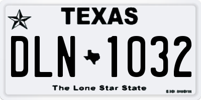 TX license plate DLN1032