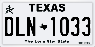 TX license plate DLN1033