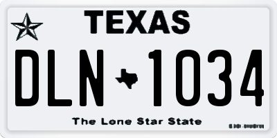 TX license plate DLN1034