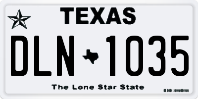TX license plate DLN1035