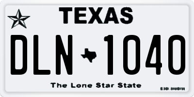 TX license plate DLN1040
