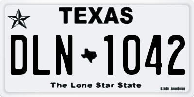 TX license plate DLN1042