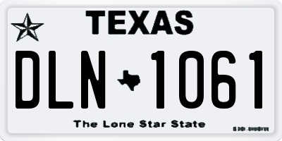 TX license plate DLN1061