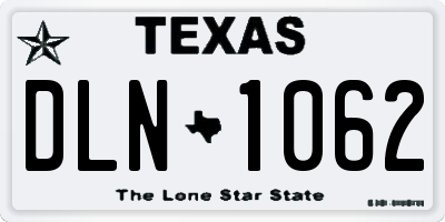 TX license plate DLN1062