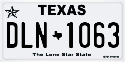 TX license plate DLN1063
