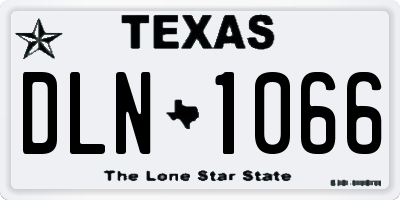 TX license plate DLN1066