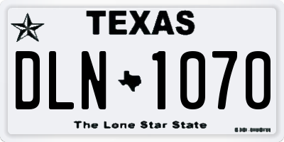 TX license plate DLN1070
