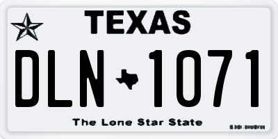 TX license plate DLN1071