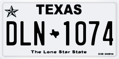 TX license plate DLN1074