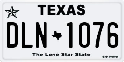 TX license plate DLN1076