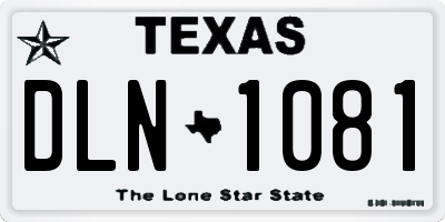TX license plate DLN1081