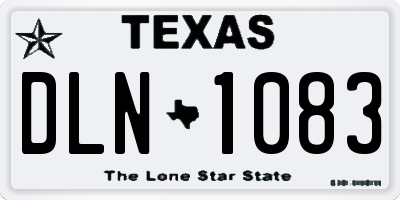 TX license plate DLN1083