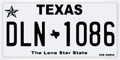 TX license plate DLN1086