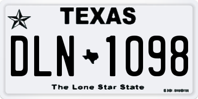 TX license plate DLN1098