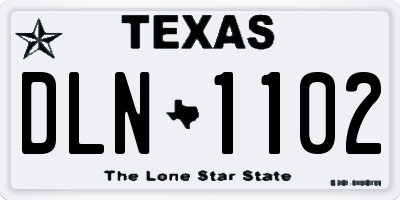 TX license plate DLN1102